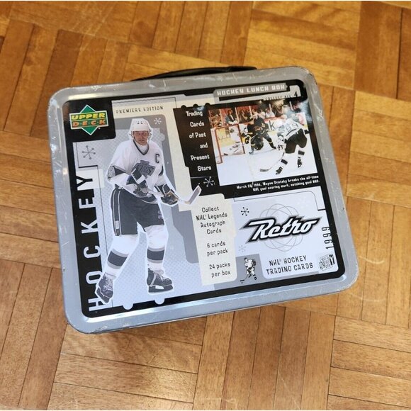 Vintage Wayne Gretzky Upper Deck Premiere Edition Lunch Box 1999 Grey - Picture 4 of 7
